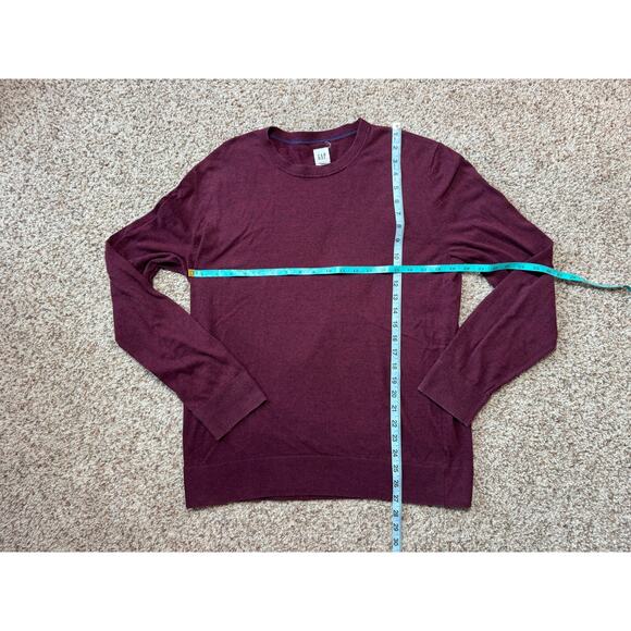GAP pullover Crewneck, Lightweight, Cotton Blend sweater, Men's size LG; Maroon - Picture 4 of 7